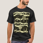 Graue Waldtapestry: Baummuster. T-Shirt (Vorderseite)
