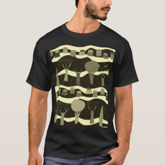 Graue Waldtapestry: Baummuster. T-Shirt
