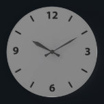 Graue Wall-Uhr mit schwarzen Zahlen Große Wanduhr<br><div class="desc">Eine mittlere,  solide Farbe "Gray" Wall Clock mit schwarzen Zahlen. Dieses Grau ist rein grau. Klicken Sie auf "Anpassen",  um die Farbe zu ändern oder Text oder Design hinzuzufügen. Produktcode: #808080</div>