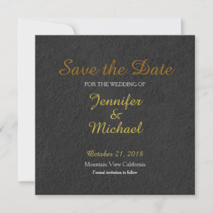 Graue Wand Save the Date Hochzeit Handgeschrieben