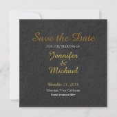Graue Wand Save the Date Hochzeitshandschrift (Vorderseite)