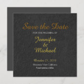 Graue Wand Save the Date Hochzeitshandschrift (Vorne/Hinten)