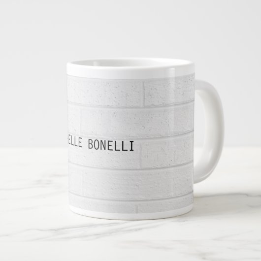 Graue Wandziegeln Design Schlicht Legible Moderne Jumbo-Tasse (Vorderseite Rechts)