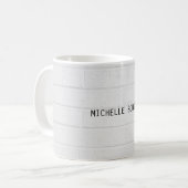 Graue Wandziegeln Design Schlicht Legible Moderne Kaffeetasse (Vorderseite Links)