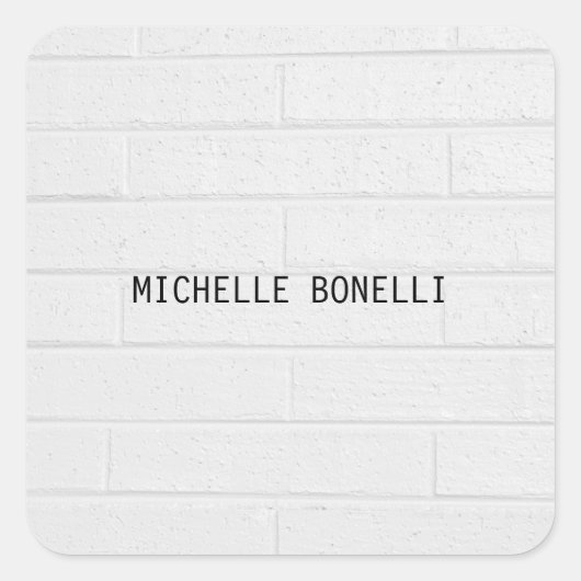 Graue Wandziegeln Design Schlicht Legible Moderne Quadratischer Aufkleber (Vorderseite)