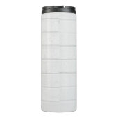 Graue Wandziegeln Design Schlicht Legible Moderne Thermosbecher (Rückseite)