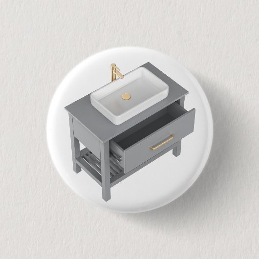 Graue Waschtischunterschrank mit weißem Waschbecke Button (Vorderseite)