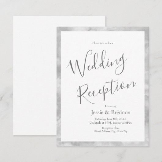 Graue Wasserfarbe Abstrakte Einladung (Vorne/Hinten)