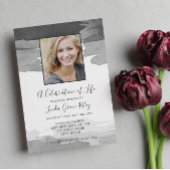 Graue Wasserfarbe - Foto - Feier des Lebens Einladung