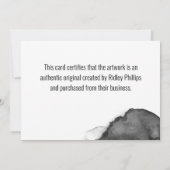 Graue Wasserfarbe Größere Echtheitsbescheinigung (Rückseite)