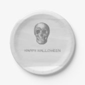 Graue Wasserfarbe Halloween Teller (Vorderseite)