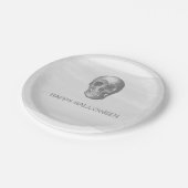 Graue Wasserfarbe Halloween Teller (Schrägansicht)