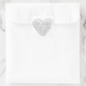 Graue Wasserfarbe Herz Save the Date Stickers (Tasche)