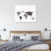 Graue Wasserfarbe Leinwand Weltkarte Gästebuch (Insitu (Schlafzimmer))