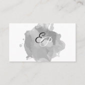 Graue Wasserfarbe Moderne Visitenkarte (Rückseite)