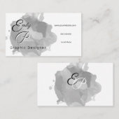 Graue Wasserfarbe Moderne Visitenkarte (Vorne/Hinten)