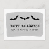 Graue Wasserfarben-Fledermäuse Halloween Postkarte (Vorderseite)