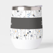 Graue Wasserfarben-Monogramm-Name Wildblume (Links)