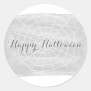 Graue Wasserfarben-WebHalloween-Aufkleber Runder Aufkleber