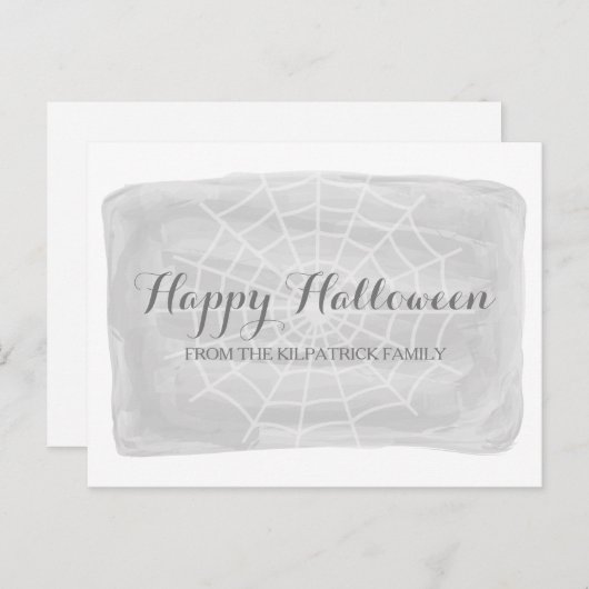 Graue Wasserfarben-WebHalloween-Postkarte Postkarte (Vorne/Hinten)