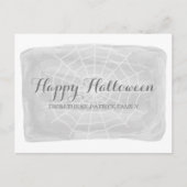 Graue Wasserfarben-WebHalloween-Postkarte Postkarte (Vorderseite)