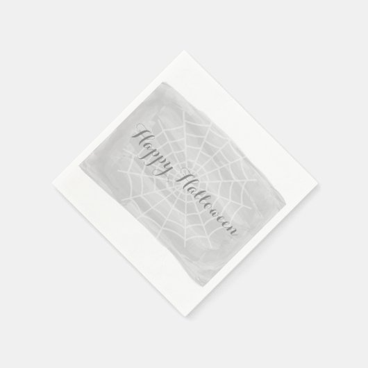 Graue Wasserfarben-WebHalloween Serviette (Ecke)