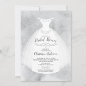 Graue Wasserfarbenbrille Gown-Brautparty Einladung (Vorderseite)