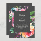 Graue Wasserfarbenflorale Hochzeit (Vorne/Hinten)