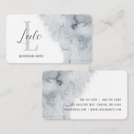 Graue Wasserfarbenkarte Visitenkarte