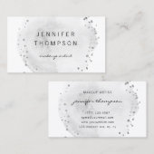 Graue Wasserfarbenkreis Silberpunkte  Visitenkarte (Vorne/Hinten)