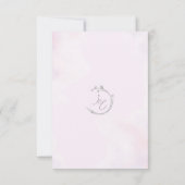 Graue Wasserfarbenlovebirds auf dem Zweig blassros RSVP Karte (Rückseite)