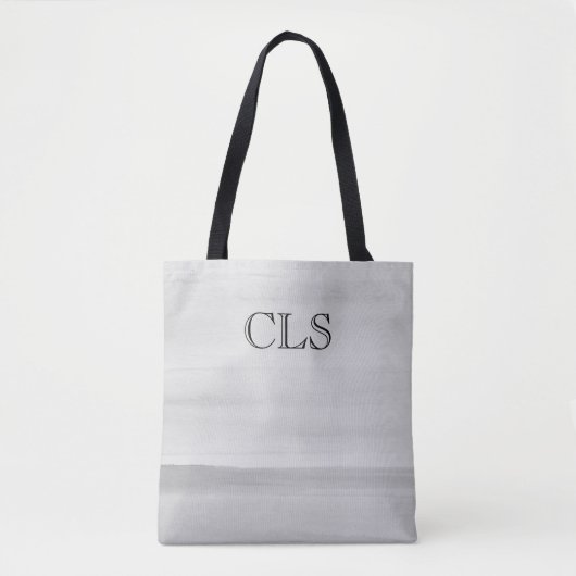 Graue Wasserfarbenpinsel mit Initialen Tasche (Vorderseite)