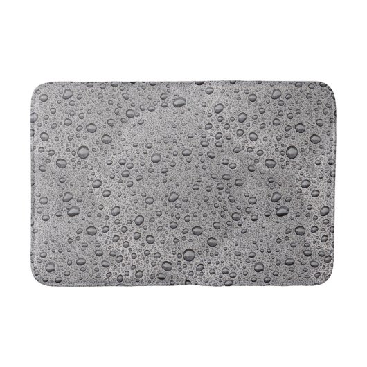 Graue Wassertröpfchen Badematte (Vorderseite)