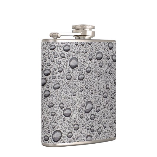 Graue Wassertröpfchen Flachmann (Rechts)