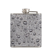 Graue Wassertröpfchen Flachmann (Rückseite)