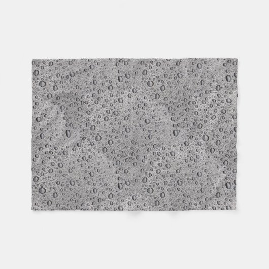 Graue Wassertröpfchen Fleecedecke (Vorderseite (Horizontal))