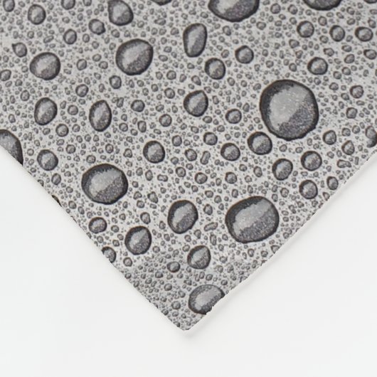 Graue Wassertröpfchen Fleecedecke (Ecke)
