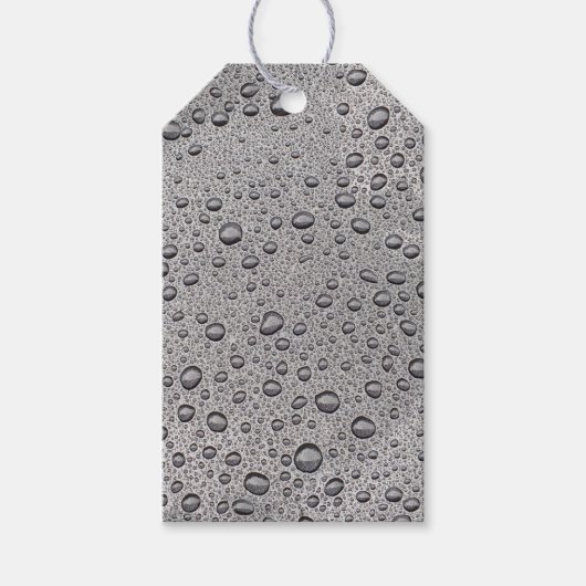 Graue Wassertröpfchen Geschenkanhänger (Vorderseite)