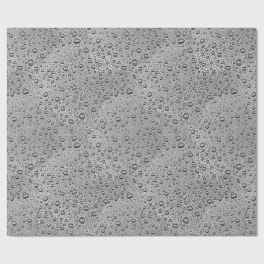 Graue Wassertröpfchen Geschenkpapier (Flach)