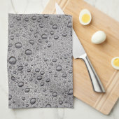 Graue Wassertröpfchen Geschirrtuch (Viertel Falte)
