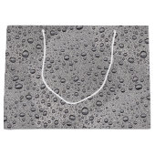 Graue Wassertröpfchen Große Geschenktüte (Vorderseite)
