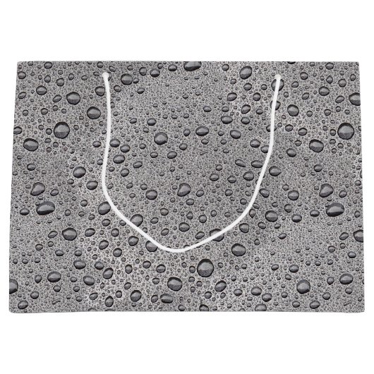 Graue Wassertröpfchen Große Geschenktüte (Vorderseite)