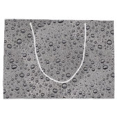 Graue Wassertröpfchen Große Geschenktüte (Rückseite)
