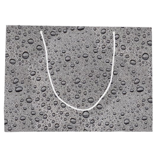 Graue Wassertröpfchen Große Geschenktüte (Rückseite)