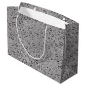Graue Wassertröpfchen Große Geschenktüte (Rückseite Schrägansicht)