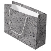 Graue Wassertröpfchen Große Geschenktüte (Vorderseite Schrägansicht)