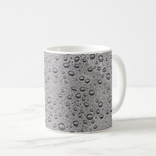 Graue Wassertröpfchen Kaffeetasse (VorderseiteRechts)