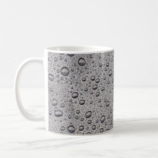 Graue Wassertröpfchen Kaffeetasse (Links)