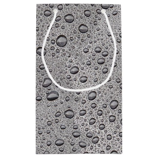 Graue Wassertröpfchen Kleine Geschenktüte (Rückseite)