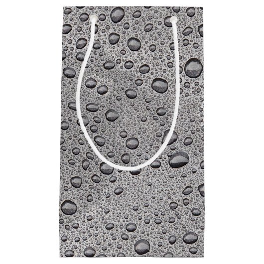 Graue Wassertröpfchen Kleine Geschenktüte (Vorderseite)
